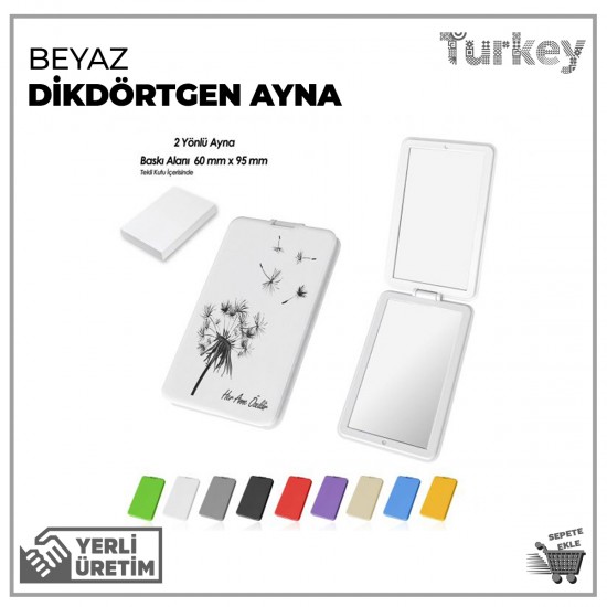 Dikdörtgen Ayna Beyaz